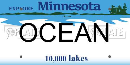 OCEAN Minnesota License Plate