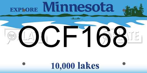OCF168 Minnesota License Plate