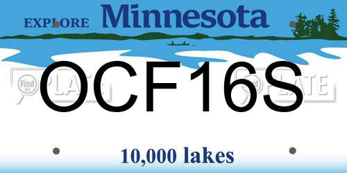 OCF16S Minnesota License Plate
