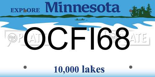 OCFI68 Minnesota License Plate