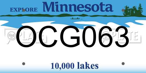 OCG063 Minnesota License Plate