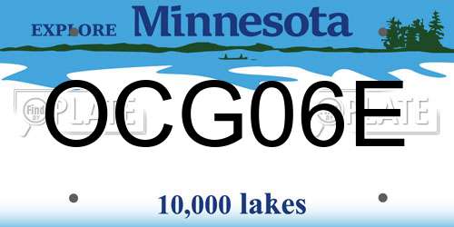 OCG06E Minnesota License Plate