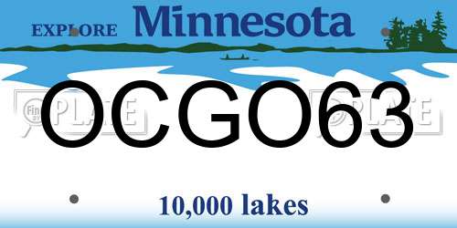 OCGO63 Minnesota License Plate