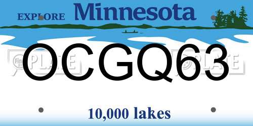 OCGQ63 Minnesota License Plate