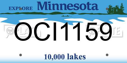 OCI1159 Minnesota License Plate