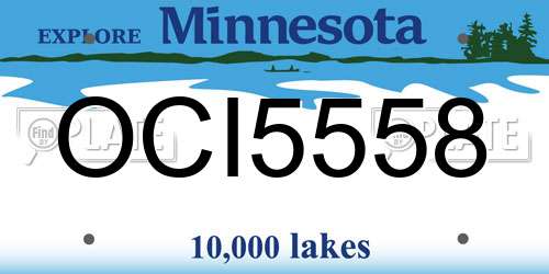 OCI5558 Minnesota License Plate
