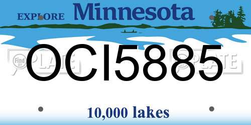 OCI5885 Minnesota License Plate