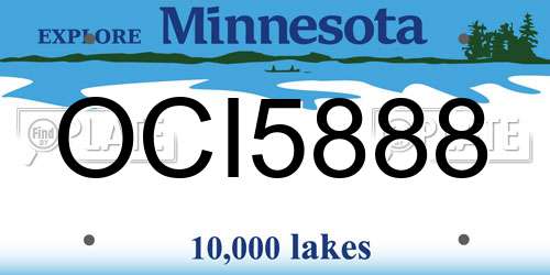 OCI5888 Minnesota License Plate