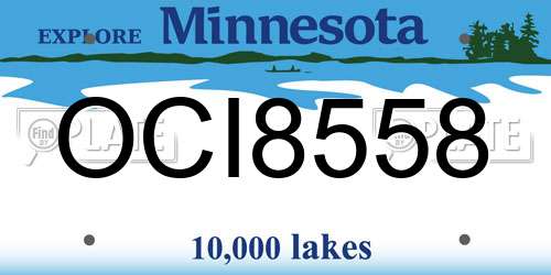 OCI8558 Minnesota License Plate