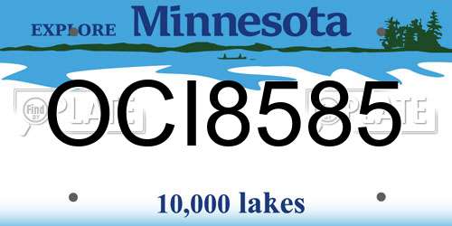 OCI8585 Minnesota License Plate