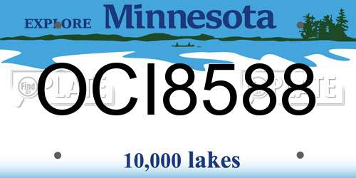 OCI8588 Minnesota License Plate