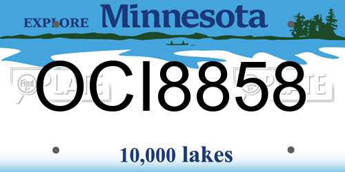 OCI8858 Minnesota License Plate