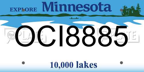 OCI8885 Minnesota License Plate