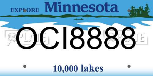 OCI8888 Minnesota License Plate