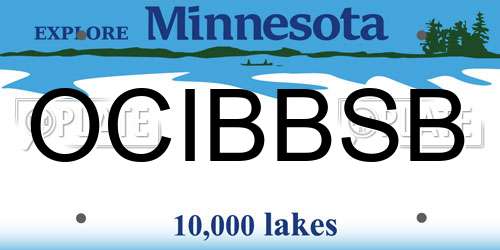 OCIBBSB Minnesota License Plate