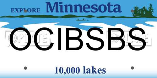 OCIBSBS Minnesota License Plate