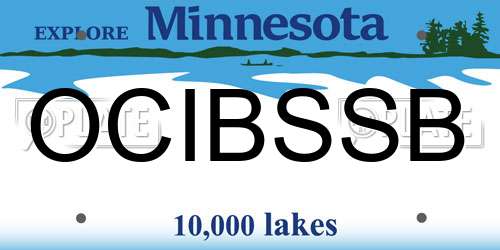 OCIBSSB Minnesota License Plate