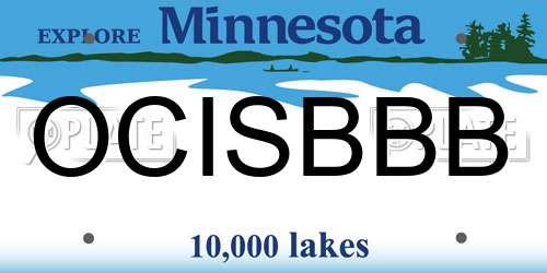 OCISBBB Minnesota License Plate
