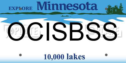 OCISBSS Minnesota License Plate