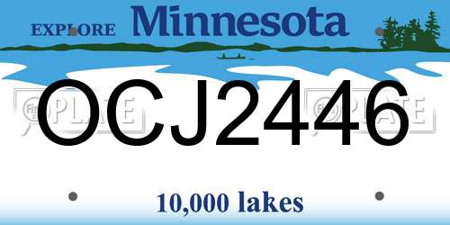 OCJ2446 Minnesota License Plate
