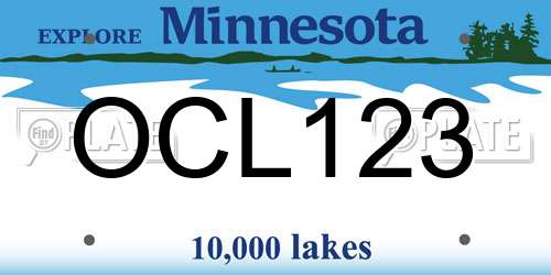 OCL123 Minnesota License Plate