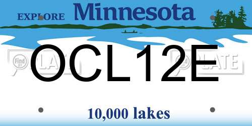 OCL12E Minnesota License Plate