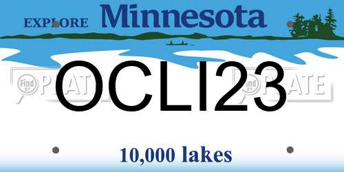 OCLI23 Minnesota License Plate