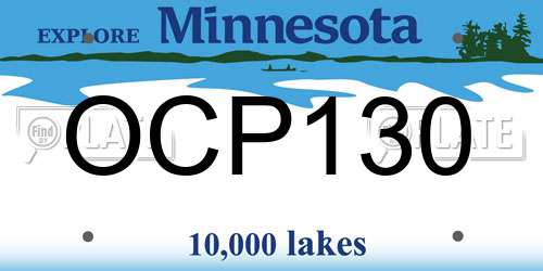 OCP130 Minnesota License Plate