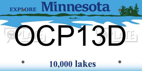 OCP13D Minnesota License Plate
