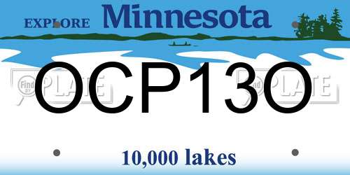 OCP13O Minnesota License Plate