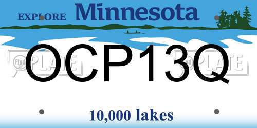 OCP13Q Minnesota License Plate