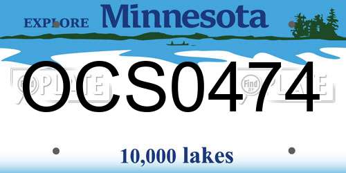 OCS0474 Minnesota License Plate