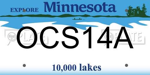 OCS14A Minnesota License Plate