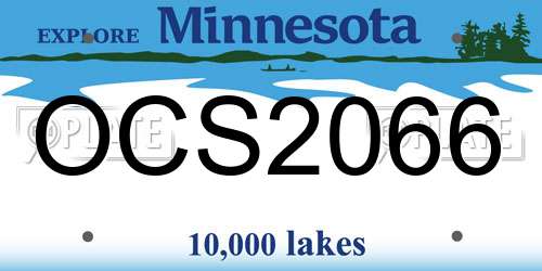 OCS2066 Minnesota License Plate