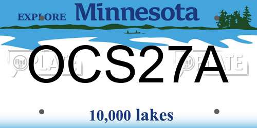 OCS27A Minnesota License Plate