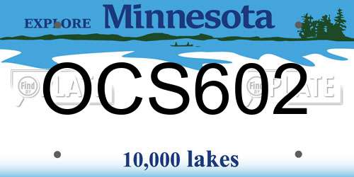 OCS602 Minnesota License Plate
