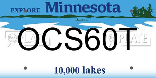 OCS60T Minnesota License Plate