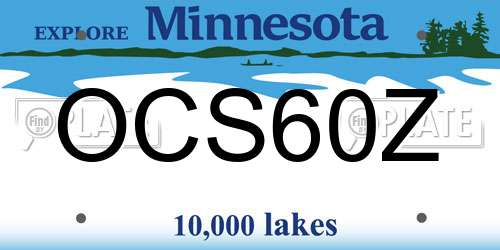 OCS60Z Minnesota License Plate