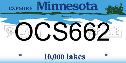 OCS662 Minnesota License Plate