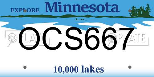 OCS667 Minnesota License Plate