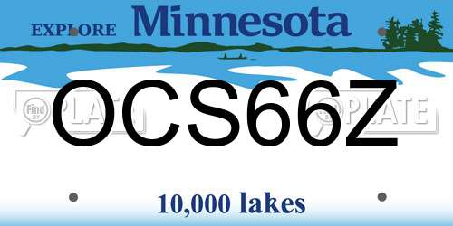 OCS66Z Minnesota License Plate