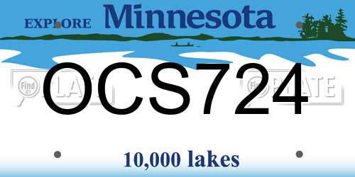 OCS724 Minnesota License Plate