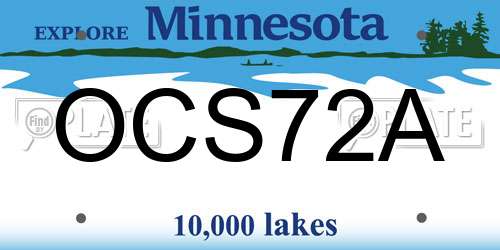 OCS72A Minnesota License Plate