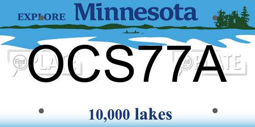 OCS77A Minnesota License Plate