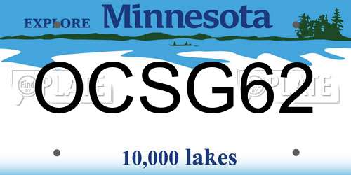 OCSG62 Minnesota License Plate