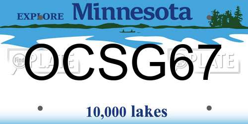 OCSG67 Minnesota License Plate