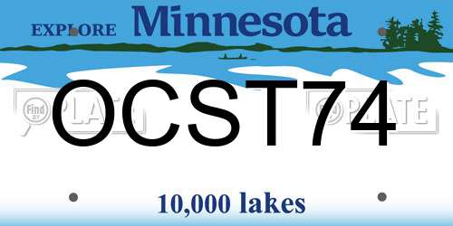 OCST74 Minnesota License Plate