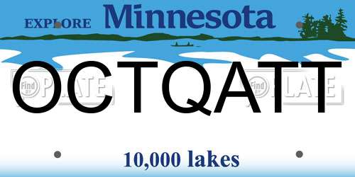 OCTQATT Minnesota License Plate