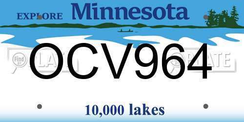 OCV964 Minnesota License Plate