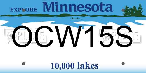 OCW15S Minnesota License Plate